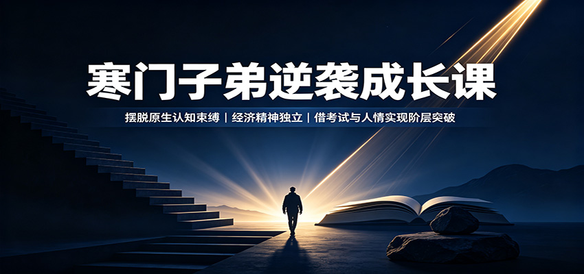 寒门子弟逆袭成长课：摆脱原生认知束缚，经济精神独立，借考试与人情实现阶层突破-知创网
