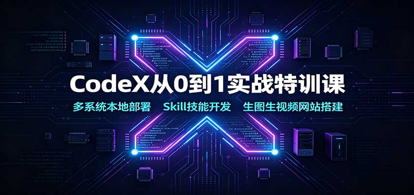 CodeX从0到1实战特训课：多系统本地部署，Skill技能开发，生图生视频网站搭建-知创网