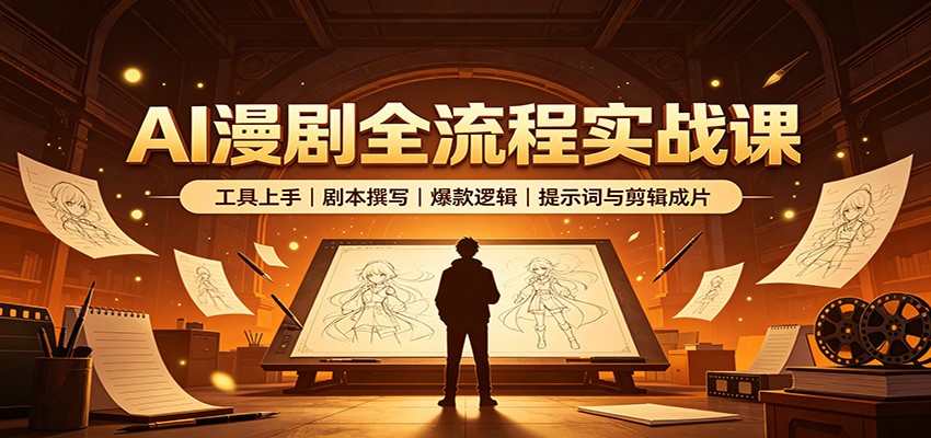 AI漫剧全流程实战课:工具上手、剧本撰写、爆款逻辑、提示词与剪辑成片-知创网