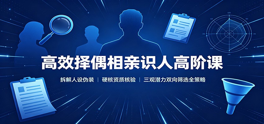 高效择偶相亲识人高阶课:拆解人设伪装,硬核资质核验,三观潜力双向筛选全策略-知创网