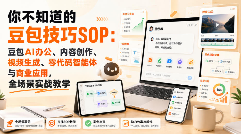 你不知道的豆包技巧SOP：豆包AI办公、内容创作、视频生成、零代码智能体与商业应用，全场景实战教学-知创网