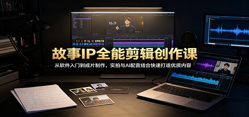 故事IP全能剪辑创作课：从软件入门到成片制作，实拍与AI配音结合快速打造优质内容-知创网