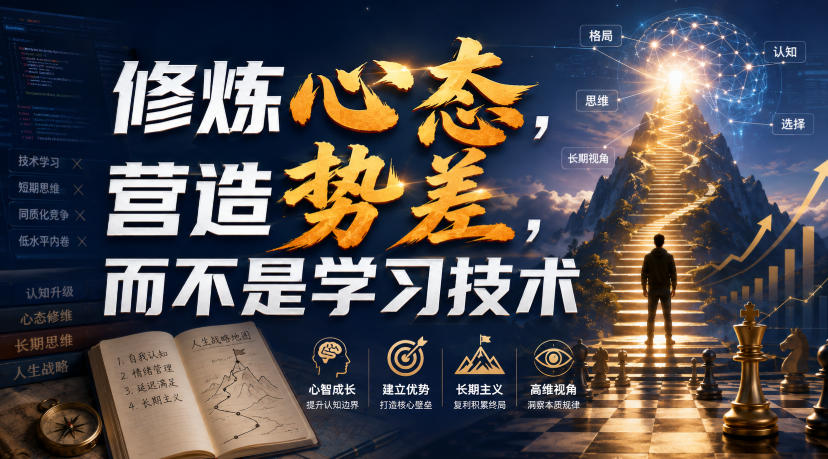 付费文章：修炼心态，营造势差，而不是学习技术-知创网