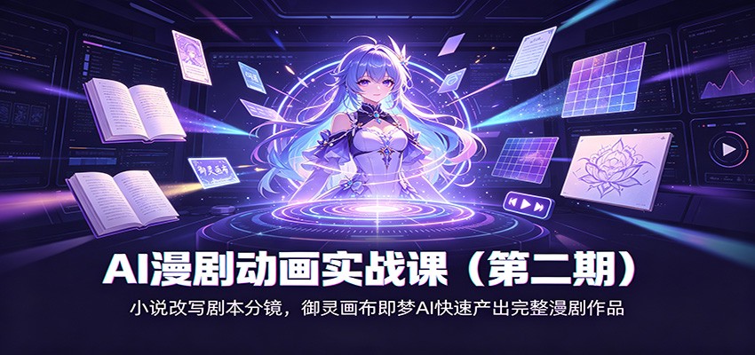 AI漫剧动画实战课（第二期)：小说改写剧本分镜，御灵画布即梦AI快速产出完整漫剧作品-知创网
