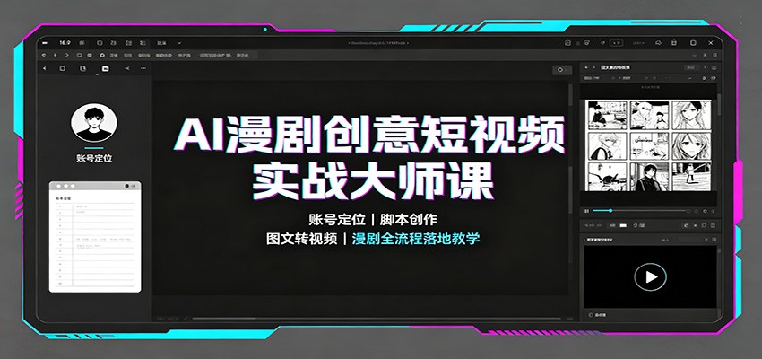 AI漫剧创意短视频实战大师课：账号定位脚本创作，图文转视频，漫剧全流程落地教学-知创网