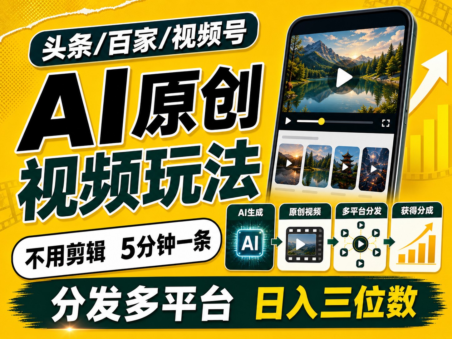 2026头条百家号升级玩法 5分钟一条原创视频 发多平台赚收-知创网