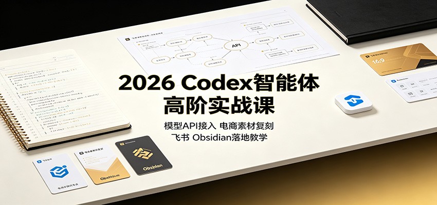 2026 Codex智能体高阶实战课：模型API接入，电商素材复刻，飞书Obsidian落地教学-知创网