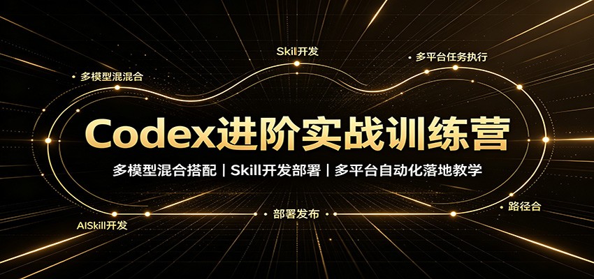 Codex进阶实战训练营：多模型混合搭配，Skill开发部署，多平台自动化落地教学-知创网