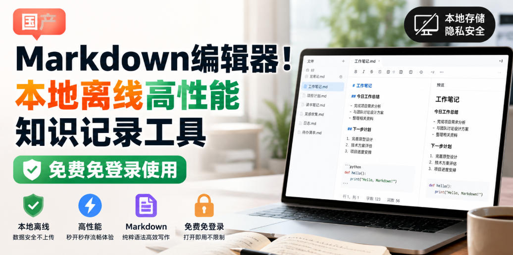 国产Markdown编辑器！本地离线高性能知识记录工具，免费免登录使用-知创网