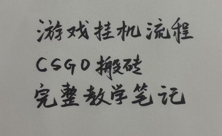 游戏挂G全流程笔记分享，CSGO游戏搬砖，小白看了当天学会见收益【揭秘】-知创网