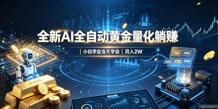 全新AI全自动黄金量化躺賺：小白学会当天学会，月入2W！【揭秘】-知创网