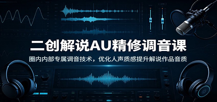 二创解说AU精修调音课：圈内内部专属调音技术，优化人声质感提升解说作品音质-知创网