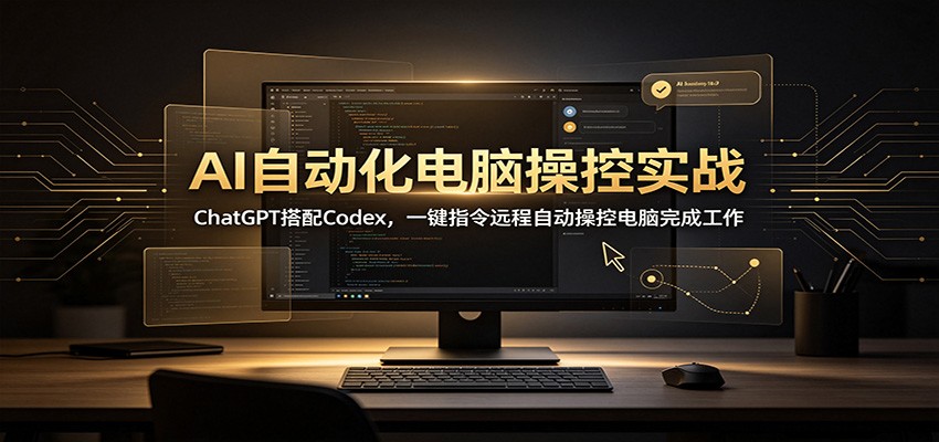AI自动化电脑操控实战:ChatGPT搭配Codex,一键指令远程自动操控电脑完成工作-知创网