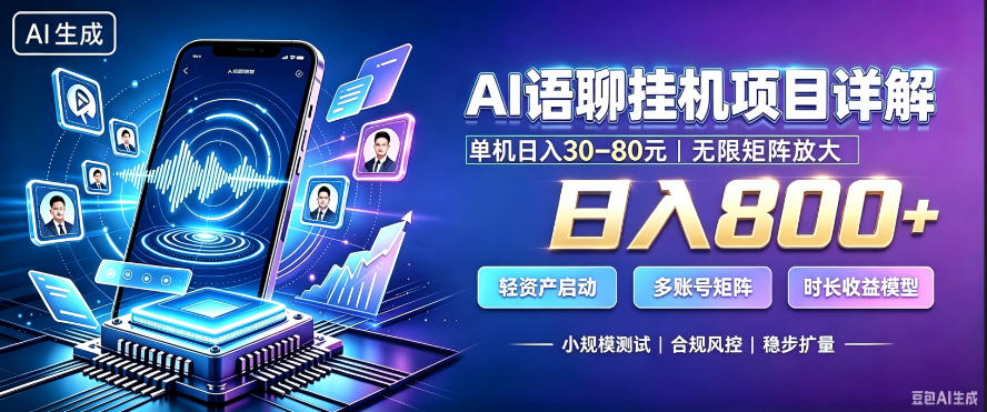 AI聊天挂G项目,日入800+,适用个人副业,支持工作室矩阵操作,放大收益【揭秘】-知创网