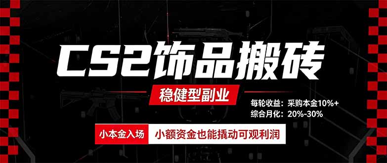 （20402期）CS2饰品搬砖，每轮收益为采购本金的10%+，综合月化为20-30%，稳健型副业-知创网