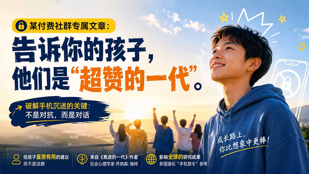 (20222期)某付费社群专属文章:告诉你的孩子,他们是“超赞的一代”。-知创网