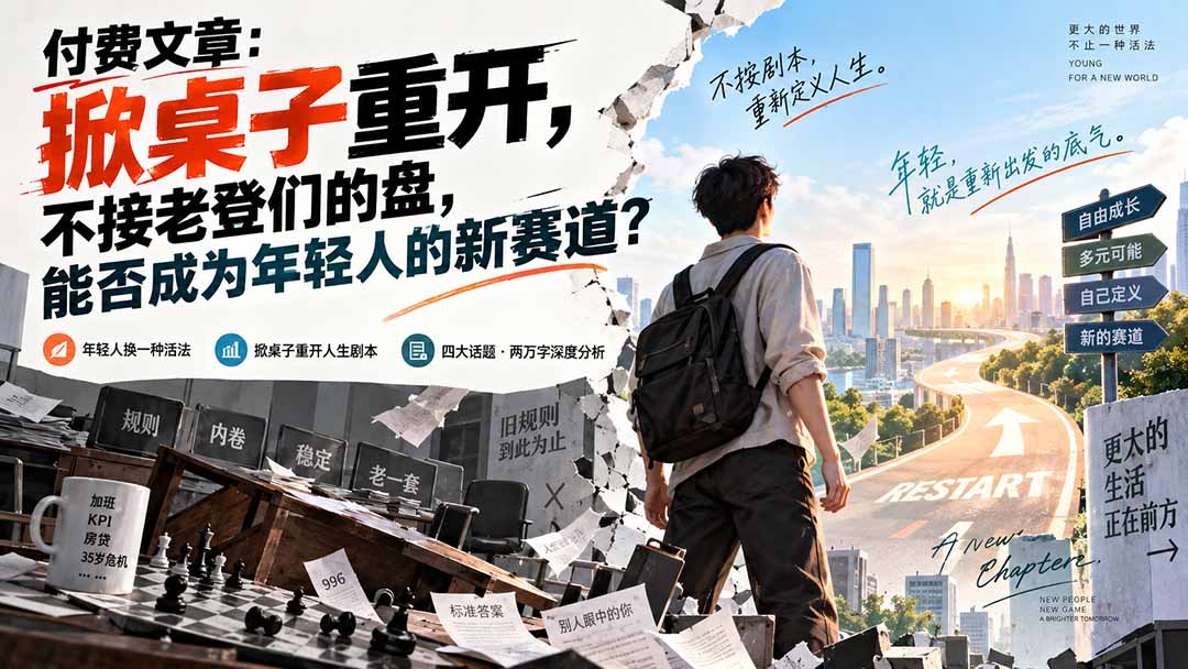 （20557期）付费文章：掀桌子重开，不接老登们的盘，能否成为年轻人的新赛道？-知创网
