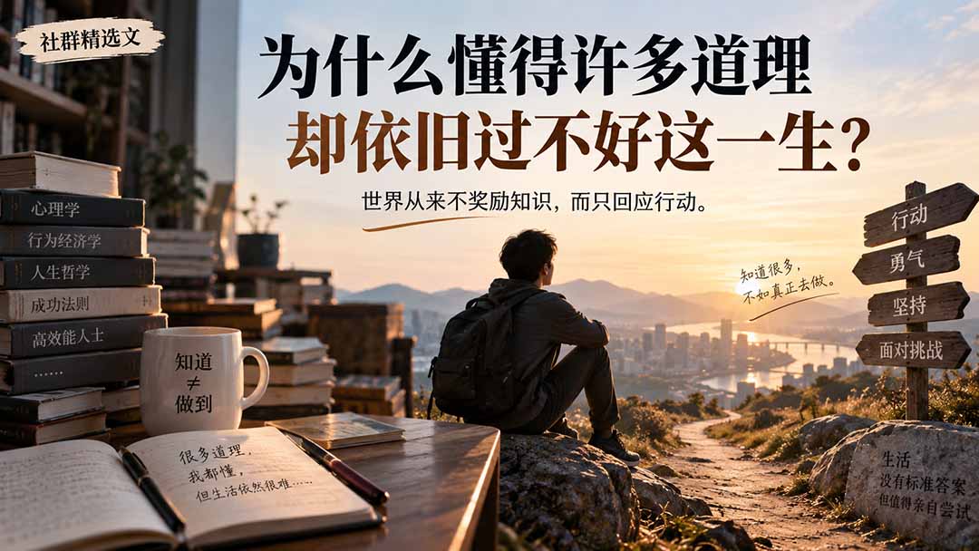 （20462期）社群精选文：为什么懂得许多道理却依旧过不好这一生？-知创网