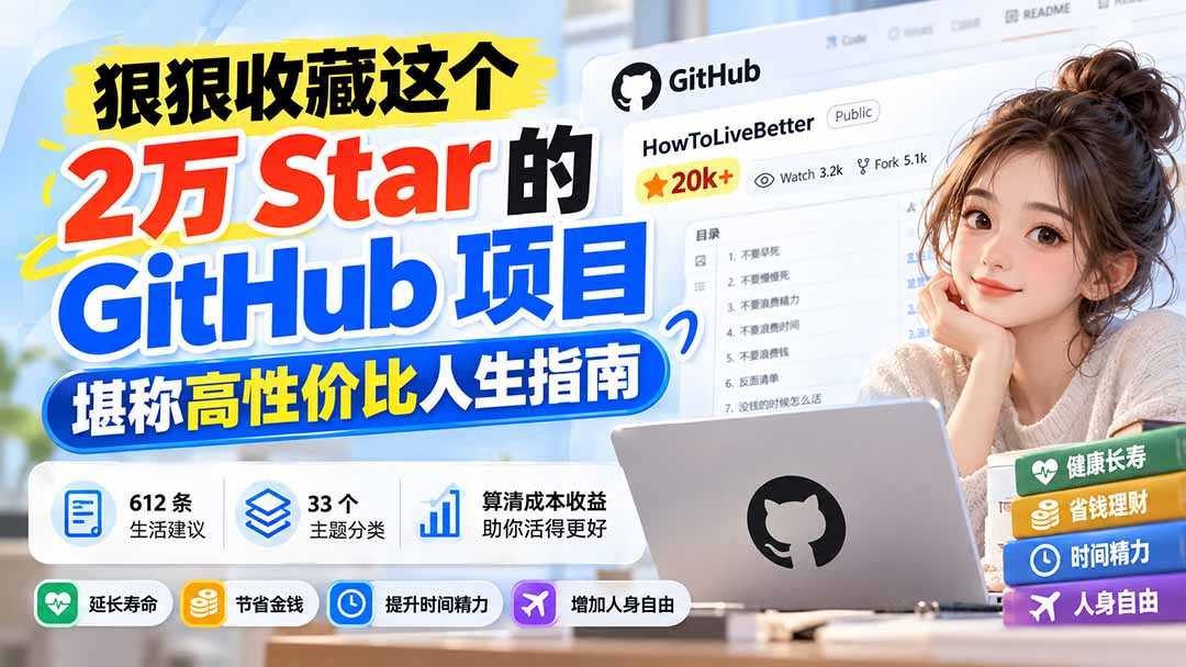 (20726期)狠狠收藏这个 2 万 Star 的 GitHub 项目,堪称高性价比人生指南。-知创网