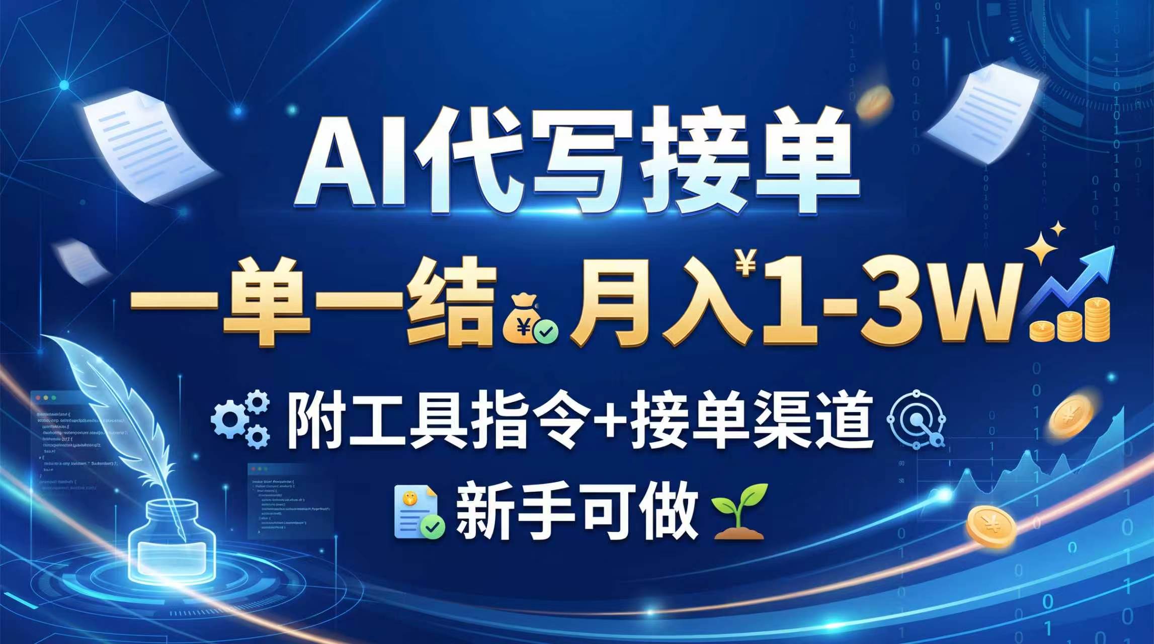 （20343期）AI代写接单，一单一结，月入1-3W，附工具指令+接单渠道，新手可做-知创网