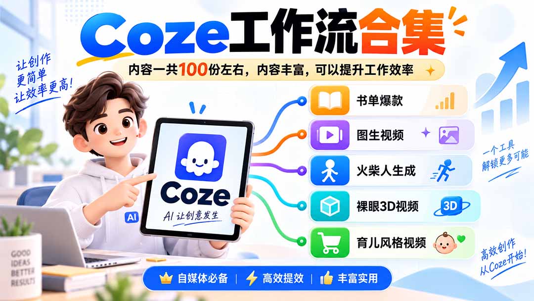（20440期）Coze工作流合集，内容一共100份左右，内容丰富，可以提供工作效率-知创网
