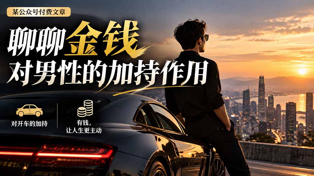 （20627期）【无水印】某公众号付费文章：聊聊金钱对男性的加持作用-知创网