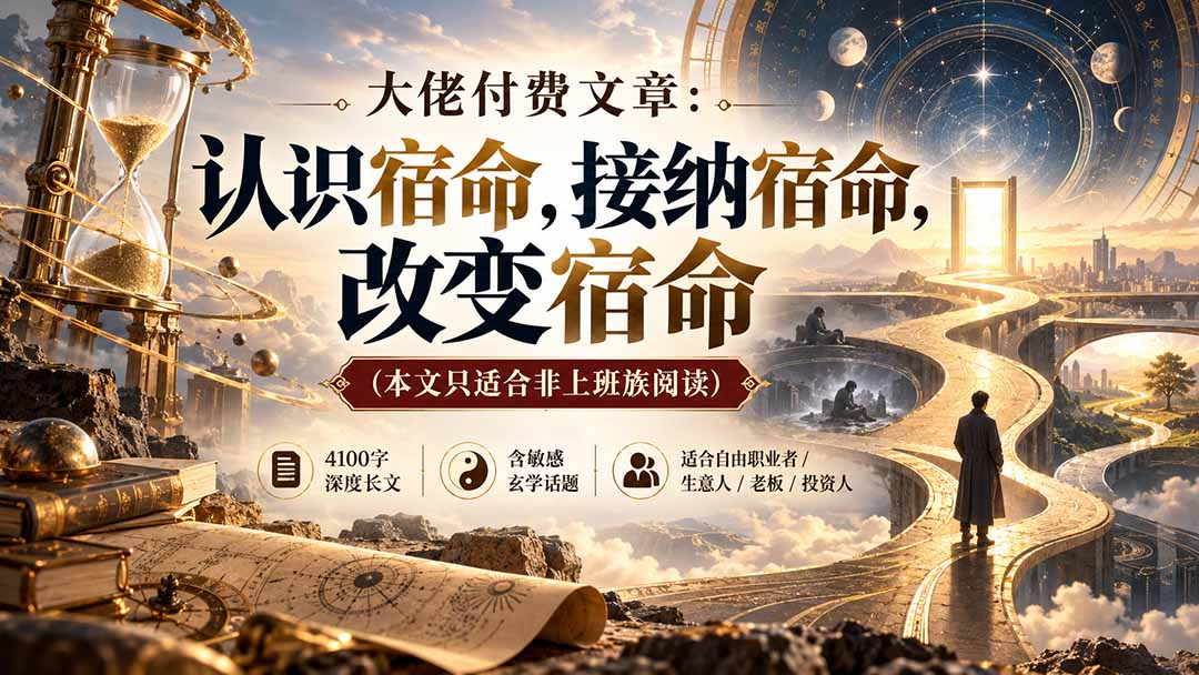 （20673期）【无水印】大佬付费文章：认识宿命，接纳宿命，改变宿命（本文只适合非上班族阅读）-知创网