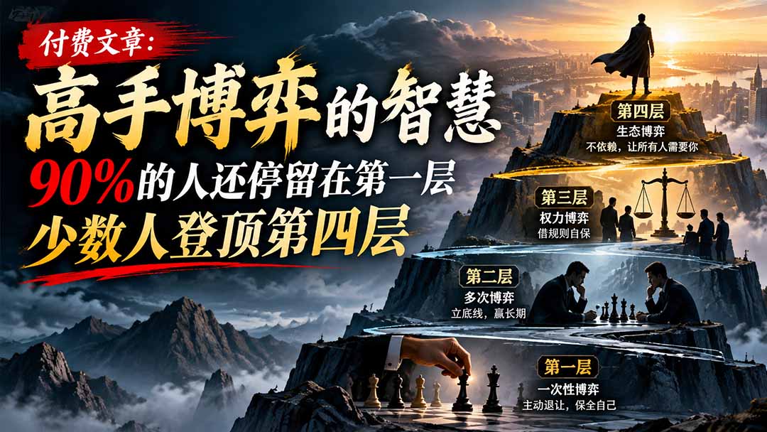 （20628期）【无水印】付费文章：高手博弈的智慧，90%的人还停留在第一层，少数人登顶第四层-知创网