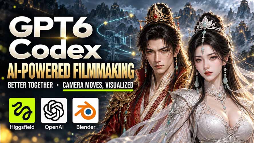 （20561期）GPT-6 Astra×Codex高智能制作视频！联手Higgsfield，运镜可视化实战-知创网
