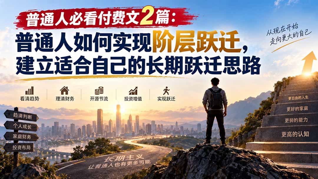 （20262期）普通人必看付费文2篇：普通人如何实现阶层跃迁，建立适合自己的长期跃迁思路-知创网
