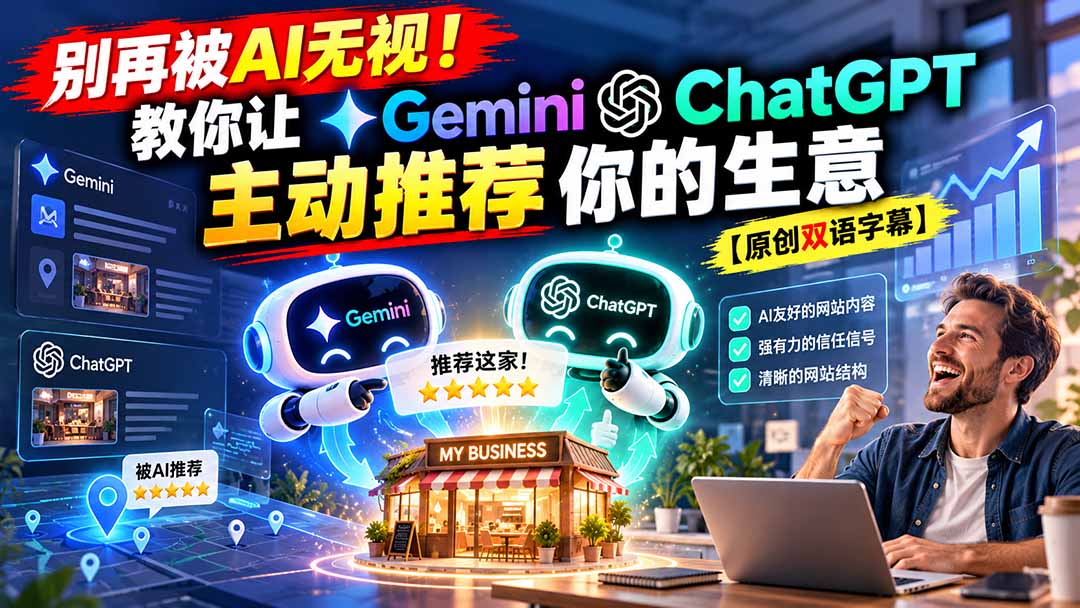 （20737期）别再被AI无视！教你让GeminiChatGPT主动推荐你的生意【原创双语字幕】-知创网