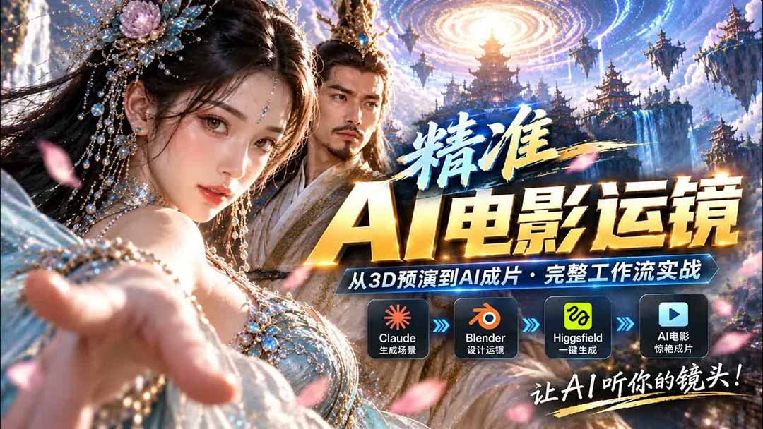 (20503期)AI视频终于能精准运镜了!Claude + Blender + Higgsfield 免费插件实测-知创网