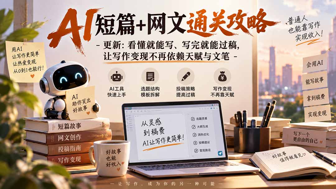 (20578期)AI短篇+网文通关攻略-更新0921:看懂就能写、写完就能过稿,让写作变现不再依赖天赋与文笔-知创网