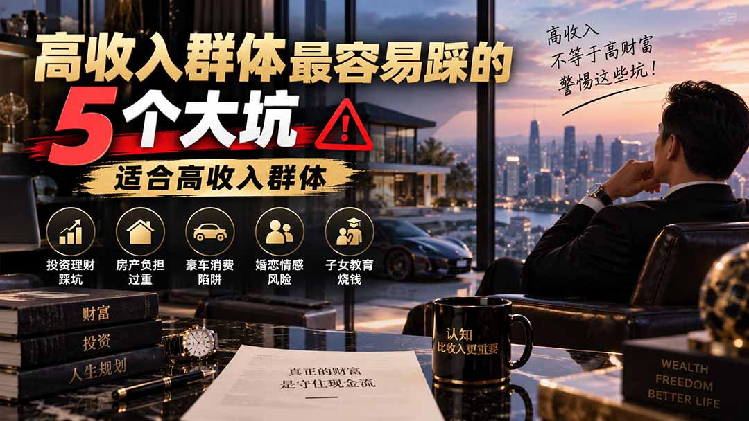 (20289期)付费文章:高收入群体最容易踩的5个大坑,适合高收入群体-知创网
