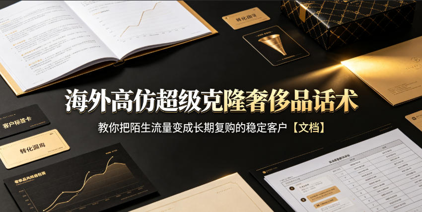 海外高仿超级克隆奢侈品话术，教你把陌生流量变成长期复购的稳定客户【文档】-知创网