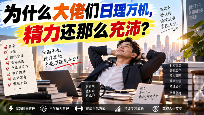 付费文章：为什么大佬们日理万机，精力还那么充沛？-知创网