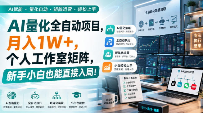 (20270期)AI黄金量化玩法,新手低成本入局的最佳跳板,月收益轻松万元!-知创网