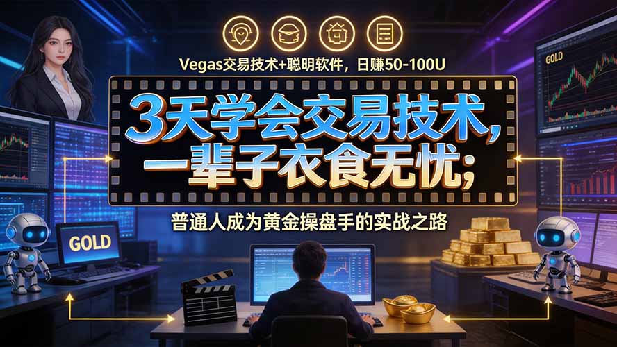 (20720期)3天学会做交易,普通人快速成为操盘手” Vegas交易系统+聪明软件 , 日赚50-1000U, 长期稳定,小白轻松上手-知创网