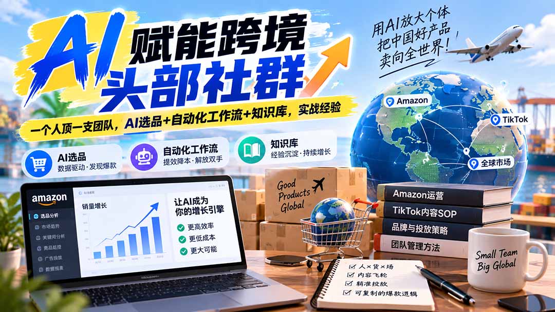 （20395期）AI赋能跨境头部社群-更新9月：一个人顶一支团队，AI选品+自动化工作流+知识库，实战经验-知创网