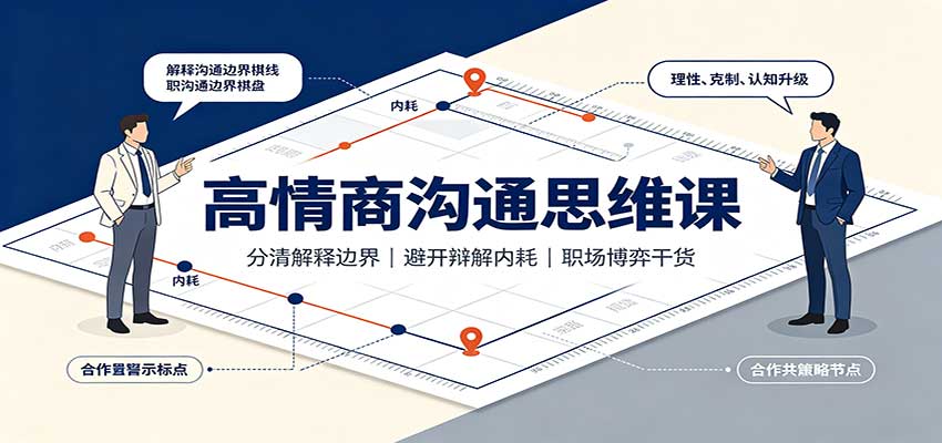高情商沟通思维课：分清解释边界，避开辩解内耗，职场博弈干货-知创网