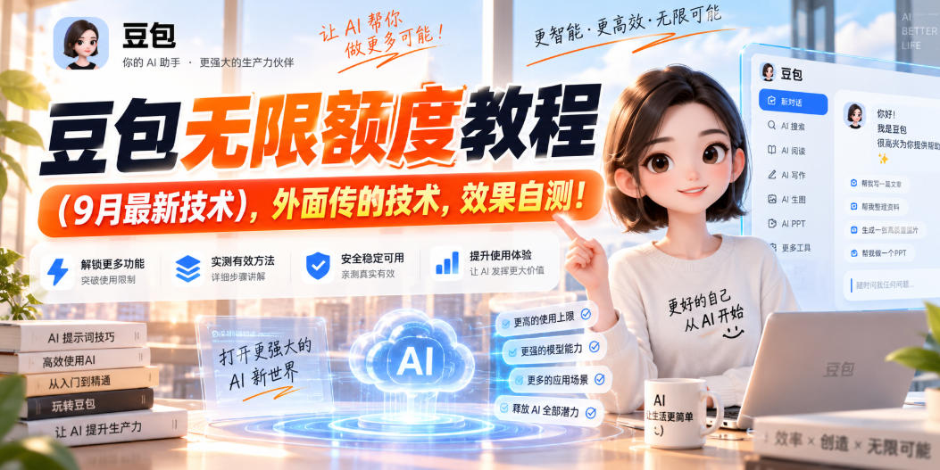 豆包无限额度教程(9月最新技术),外面传的技术,效果自测!-知创网