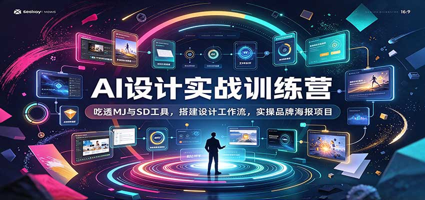 AI设计实战训练营：吃透MJ与SD工具，搭建设计工作流，实操品牌海报项目-知创网