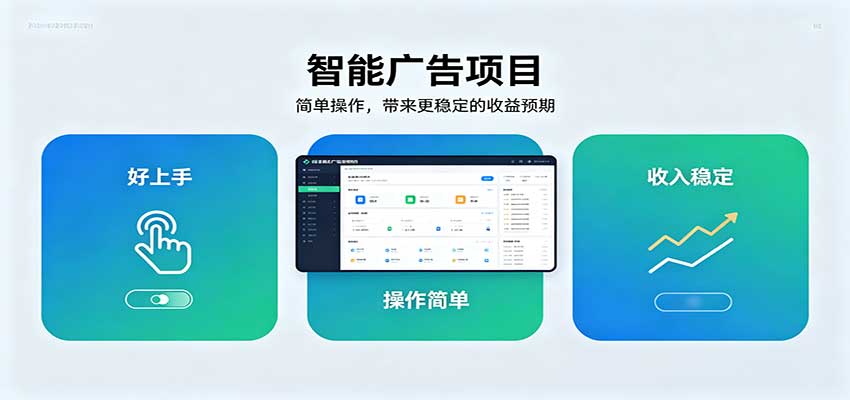 智能广告挂机项目，操作简单上手快，收益稳定可持续。稳定日入300+-知创网