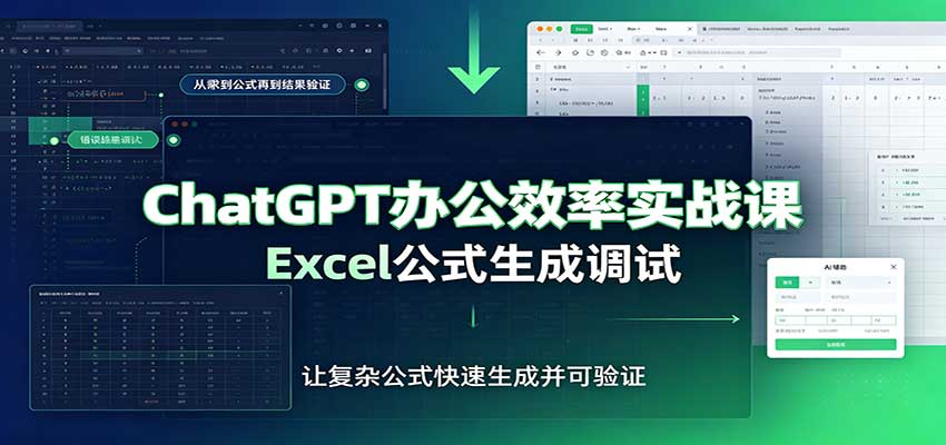 ChatGPT办公效率实战课：提示词技巧，Excel公式生成调试，文档编写教程-知创网