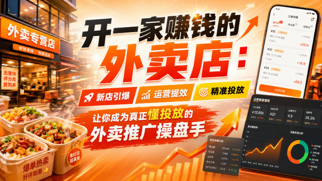 开一家賺钱的外卖店：新店引爆·运营提效·精准投放，让你成为真正懂投放的外卖推广操盘手-知创网