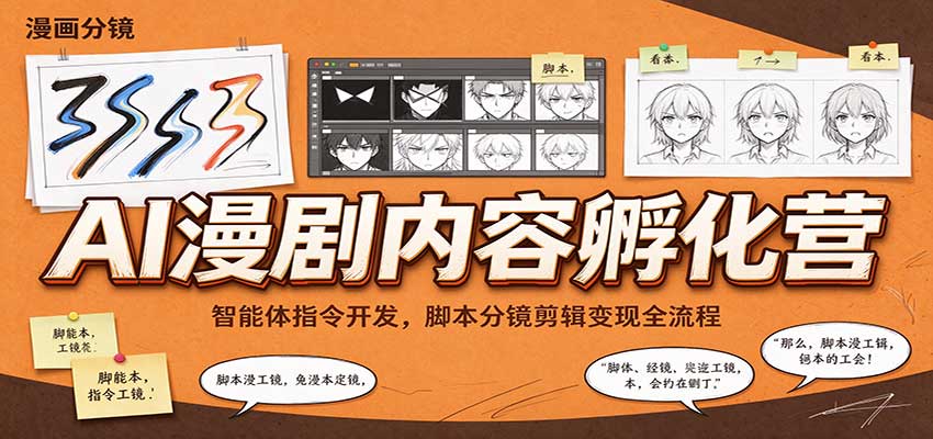 AI漫剧内容孵化营：智能体指令开发，脚本分镜剪辑变现全流程-知创网