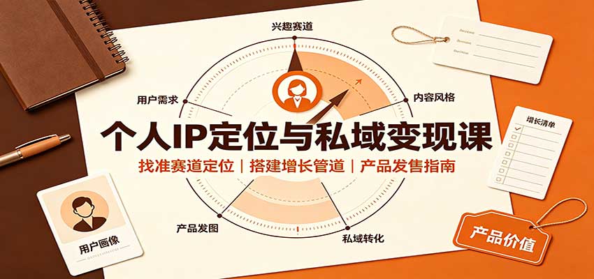 个人IP定位与私域变现课:找准赛道定位,搭建增长管道,产品发售指南-知创网