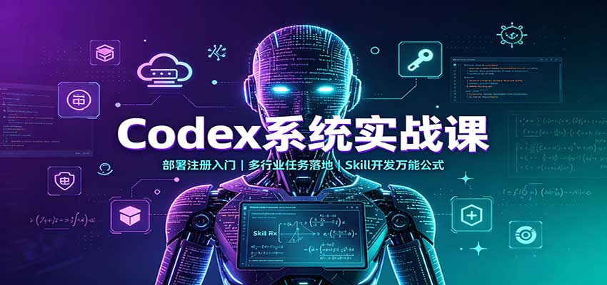 Codex系统实战课:部署注册入门,多行业任务落地,Skill开发万能公式-知创网