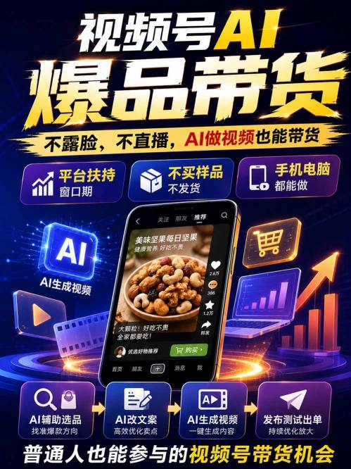 图片[2]-视频号Ai爆品带货，不露脸、不直播、不买样品、不开店、不发货，AI做视频也能带货，轻松单日佣金1k+-知创网