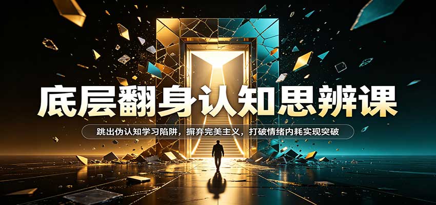 底层翻身认知思辨课:跳出伪认知学习陷阱,摒弃完美主义,打破情绪内耗实现突破-知创网